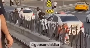 ESKİ EDİRNE ASFALTINDA YOL ORTASINDA KAVGA